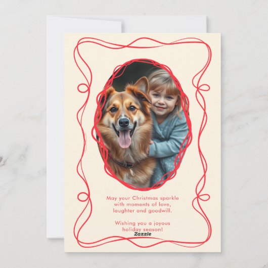 Elegant Ivory Merry Christmas Photo Feestdagenkaart (Achterkant)