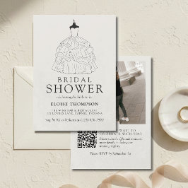 Elegant Ivory Minimalist Bridal Shower Kaart