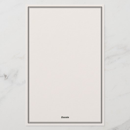 Elegant Ivory Minimalist Three Letter Monogram Briefpapier (Achterkant)