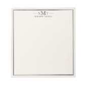 Elegant Ivory Minimalist Three Letter Monogram Notitieblok (Voorkant)