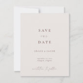 Elegant Ivory-minimalistische scriptfoto Save The Date (Voorkant)