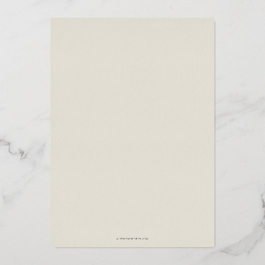 Elegant Ivory Monogram + Laurel Wreated Afstuderen Folie Uitnodiging (Achterkant)