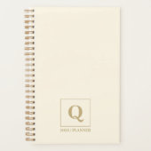 Elegant Ivory monogram Planner | Custom Gift (Voorkant)