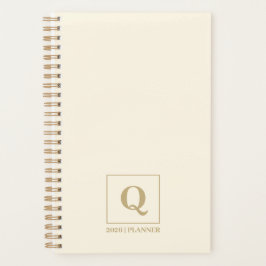 Elegant Ivory monogram Planner | Custom Gift