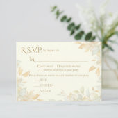 Elegant Ivory Nature Inspired Response Card RSVP Kaartje (Staand voorkant)