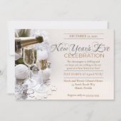 Elegant Ivory New Years Eve Party Kaart (Voorkant)