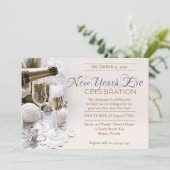 Elegant Ivory New Years Eve Party Kaart (Staand voorkant)