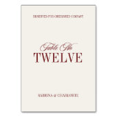 Elegant Ivory Old Money Wedding Table Number Kaart (Voorkant)