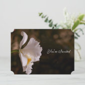 Elegant Ivory Orchid Earth Tone Weddenschap Kaart (Staand voorkant)