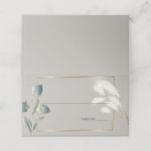 Elegant Ivory Pampas Grass Blauwgroen Anthurium Plaatskaartje (Buitenkant ongevouwen)