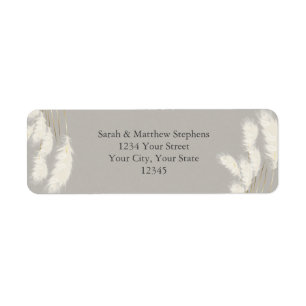 Elegant Ivory Pampas Grass Etiket