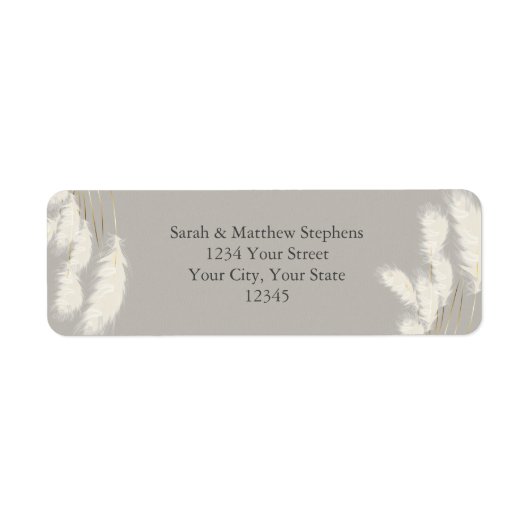 Elegant Ivory Pampas Grass Etiket (Voorkant)