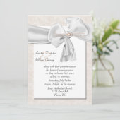Elegant Ivory Pearl Wedding Invitation Kaart (Staand voorkant)