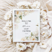 Elegant Ivory Peony Neutral Baby Poster