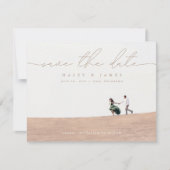 Elegant Ivory Photo Wedding Save the Date Card (Voorkant)