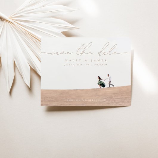 Elegant Ivory Photo Wedding Save the Date Card