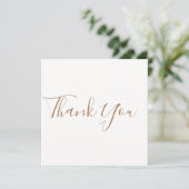 Elegant Ivory Photo Wedding Thank You Card Bedankkaart (Staand voorkant)