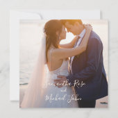 Elegant Ivory Photo Wedding Thank You Card Bedankkaart (Achterkant)