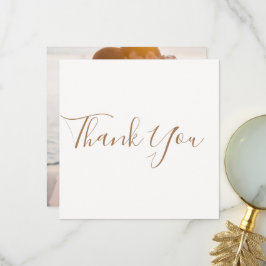 Elegant Ivory Photo Wedding Thank You Card Bedankkaart