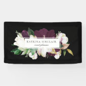 Elegant Ivory Plum Paars Floral Spandoek (Horizontaal)