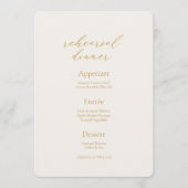 Elegant Ivory Rehearsal Dinner Menu Card Kaart (Voorkant)