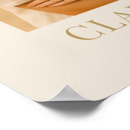 Elegant Ivory Rehearsal Dinner Photo Wedding Poster (Hoek)