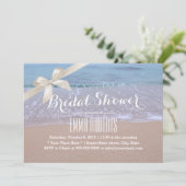 Elegant Ivory Ribbon Beach Vrijgezellenfeest Kaart (Staand voorkant)