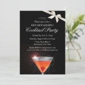 Elegant Ivory Ribbon Housewarming Cocktail Party Kaart (Staand voorkant)