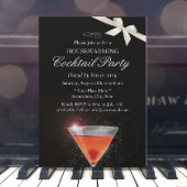 Elegant Ivory Ribbon Housewarming Cocktail Party Kaart