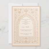 elegant Ivory Rose Gold Arabic arch Wedding Kaart (Voorkant)