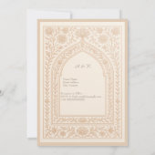 elegant Ivory Rose Gold Arabic arch Wedding Kaart (Achterkant)