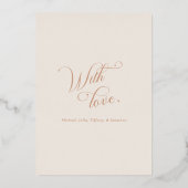 Elegant Ivory Rose Gold Tree Christmas Card Folie Feestdagenkaart (Achterkant)