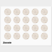Elegant Ivory Rose Wedding Round Sticker (Vel)