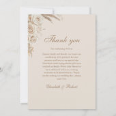 Elegant Ivory Roses Wedding Thank You Card Bedankkaart (Achterkant)