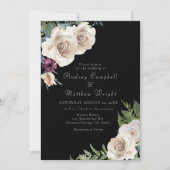 Elegant Ivory Rozen over uitnodiging voor een zwar (Voorkant)