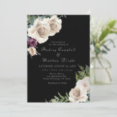 Elegant Ivory Rozen over uitnodiging voor een zwar (Staand voorkant)