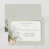 Elegant Ivory Rozen Wedding RSVP Kaart (Voorkant / Achterkant)