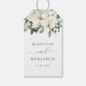 Elegant Ivory Sage Floral Greenery Wedding Favor Cadeaulabel (Voorkant)