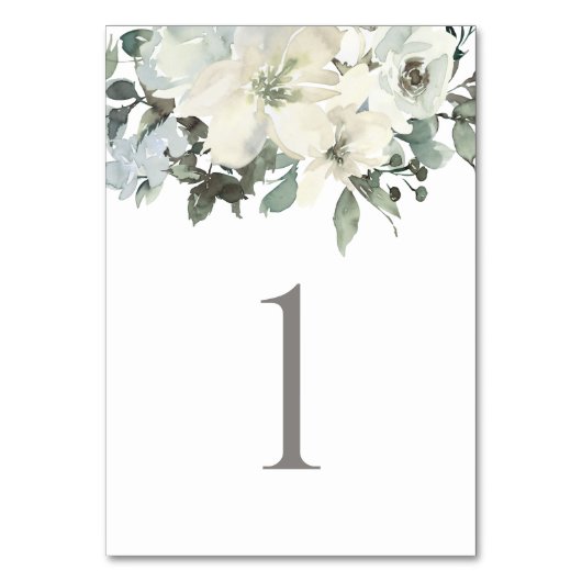 Elegant Ivory Sage Floral Greenery Wedding Kaart (Voorkant)
