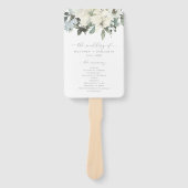 Elegant Ivory Sage Floral Greenery Wedding Program Handwaaier (Voorkant)