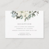 Elegant Ivory Sage Floral Wedding Reception Informatiekaartje (Voorkant)