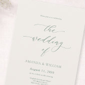 Elegant Ivory & Sage Wedding Invitation Kaart