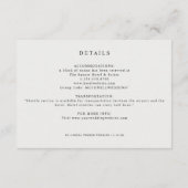 Elegant ivory satin wedding details card informatiekaartje (Achterkant)