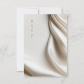 elegant ivory satin wedding meal choices RSVP (Voorkant)