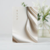 elegant ivory satin wedding meal choices RSVP (Staand voorkant)
