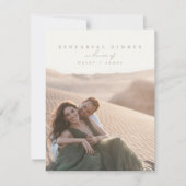 Elegant Ivory Script Photo Rehearsal Dinner Kaart (Voorkant)