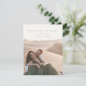 Elegant Ivory Script Photo Rehearsal Dinner Kaart (Staand voorkant)