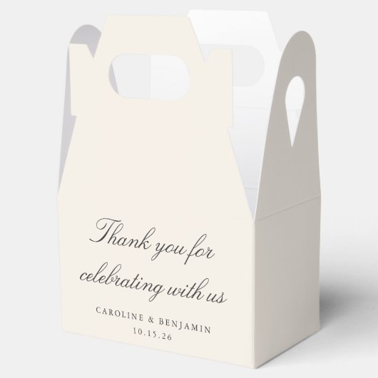 Elegant Ivory Script Wedding Custom Dank u Bedankdoosjes (Geopend)