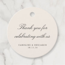 Elegant Ivory Script Wedding Custom Dank u