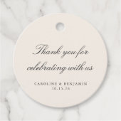 Elegant Ivory Script Wedding Custom Dank u Bedankjes Labels (Voorkant)